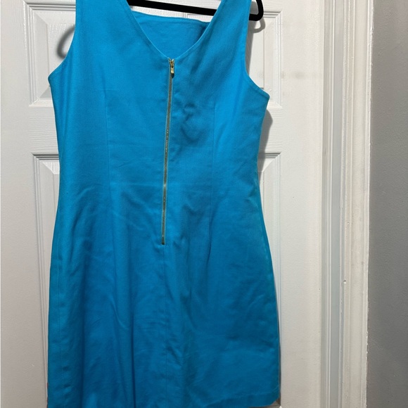 Lily Pulitzer Elegant Blue Dress with Coral Accents - Picture 3 of 3